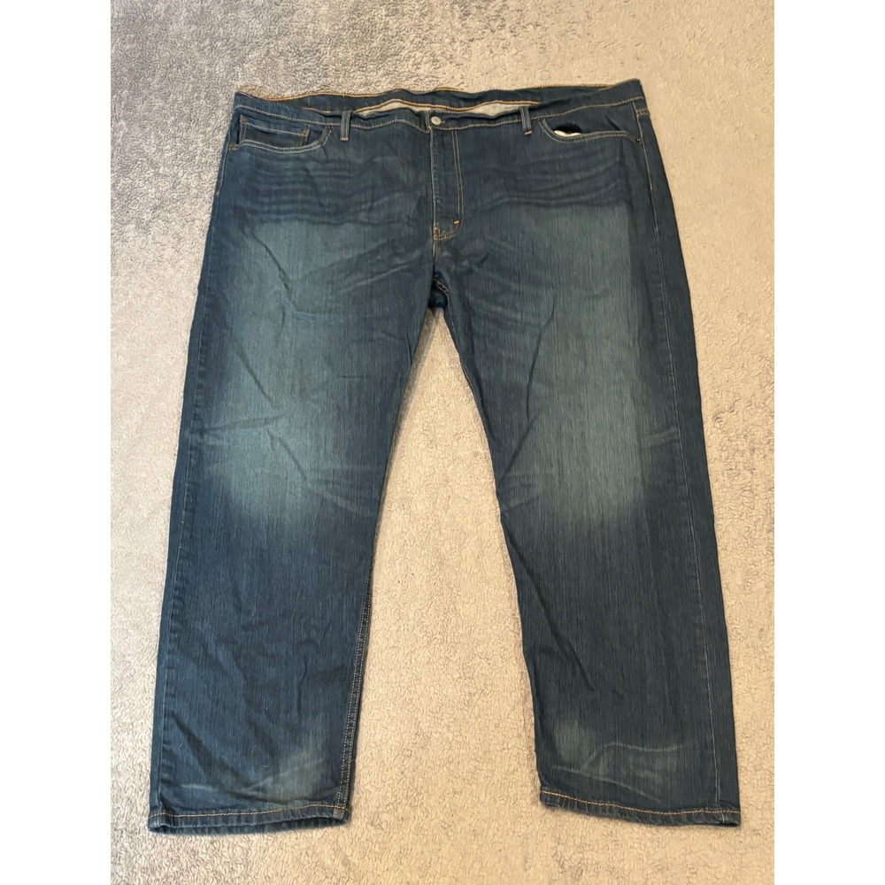Levis 502 Regular Taper Jeans Mens W52 L32 Dark Wash Stretch Denim 59684-0003